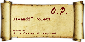 Olvasó Polett névjegykártya